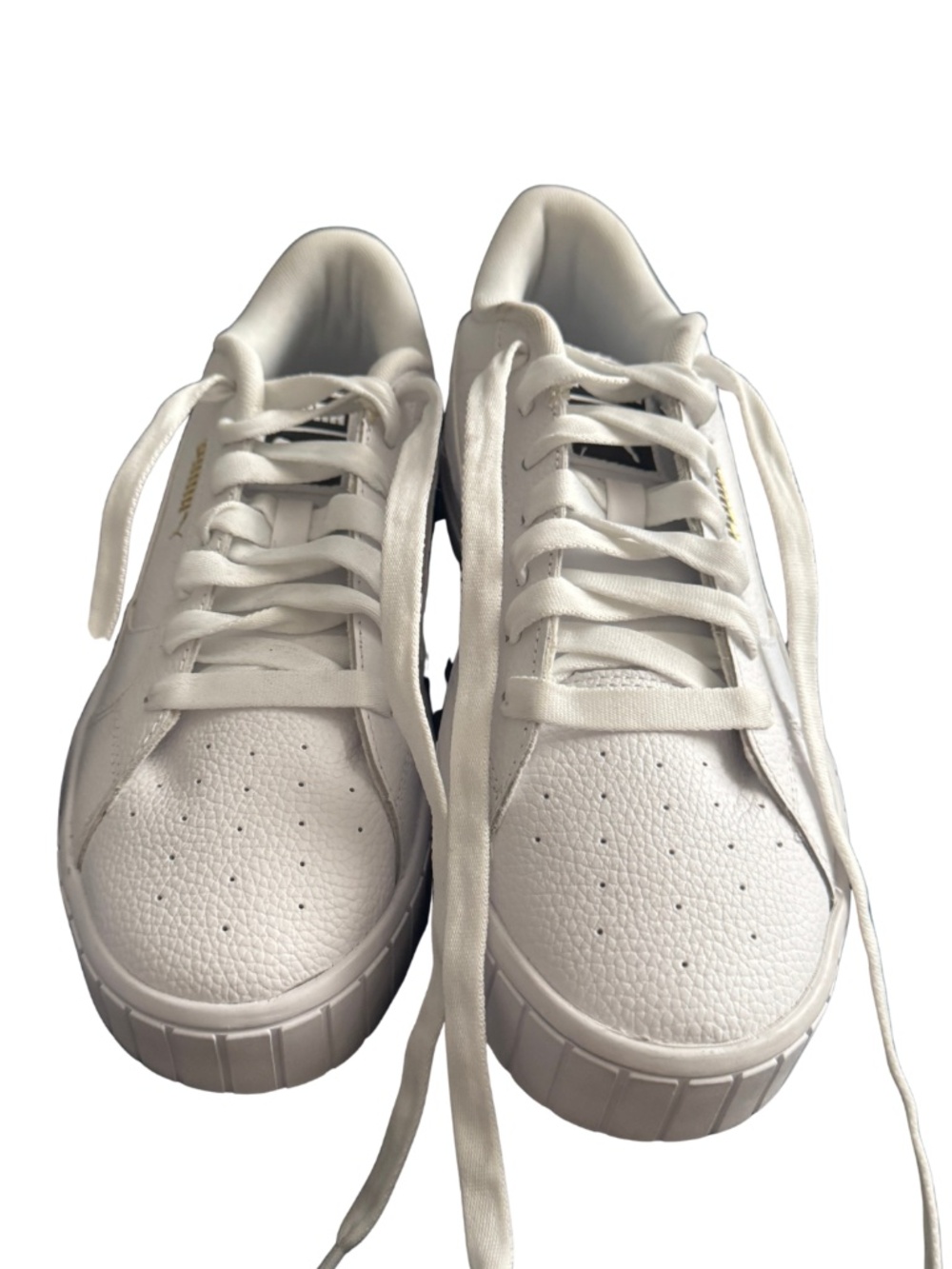 Puma White Leather Sneakers Gold Logo | Women’s 9.5 | NWOT